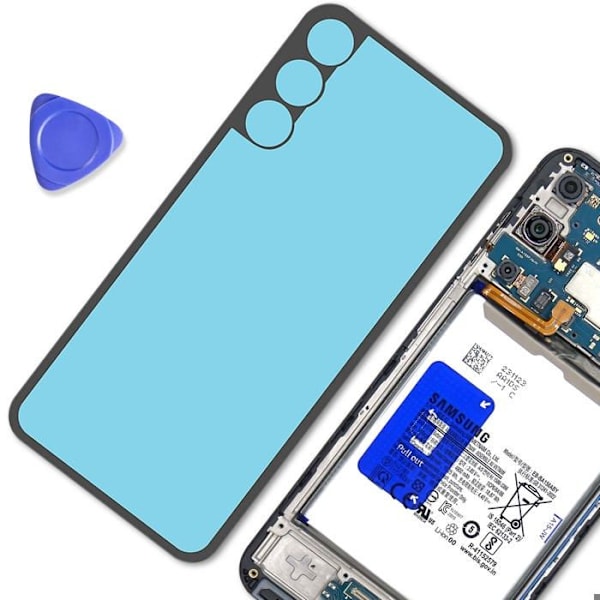 Facade Klæbemiddel Bageste Glas til Galaxy A15 4G Sort / Blå Svart blå