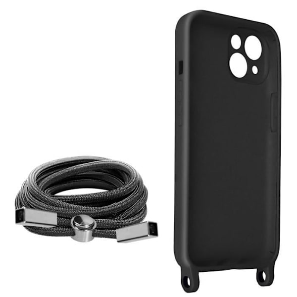 AVIZAR Cord Case för Apple iPhone 13 - Halvstyv polykarbonat och silikongel - Svart Svart