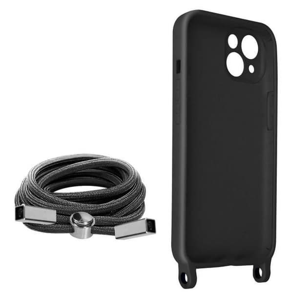 Smartphone-cover - AVIZAR - iPhone 13 - Semi-rigid - Sort - Justerbar rem 80cm Svart