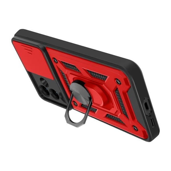 Coque för Samsung Galaxy S24 FE Ring Stöd Glidande Kameraskydd Mayaxess Röd Röd