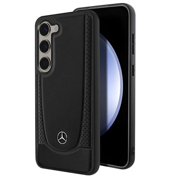 Taske til Samsung Galaxy S23 Ægte læder forhøjede kanter Mercedes Sort