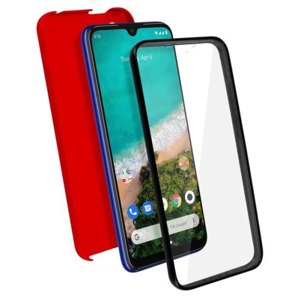 Skyddsskal - AVIZAR - Xiaomi Mi A3 - Hård baksida - Mjuk framsida - Röd Röd