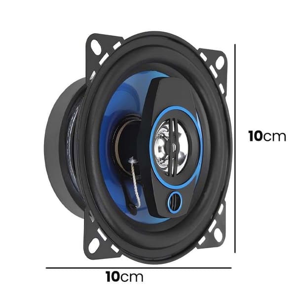 Bilhögtalare - AVIZAR - 10x10 cm - 300W - 90 dB - Ferritmagnet Svart blå
