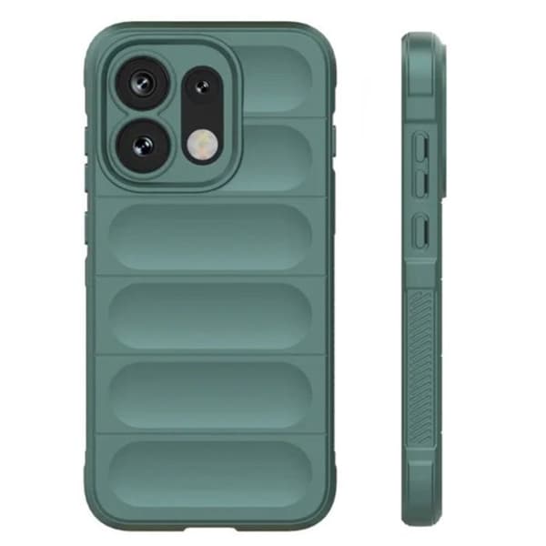 Cover til Oppo Reno 16 / 16 Pro med 3D-relief og skridsikkert greb i grøn Grön