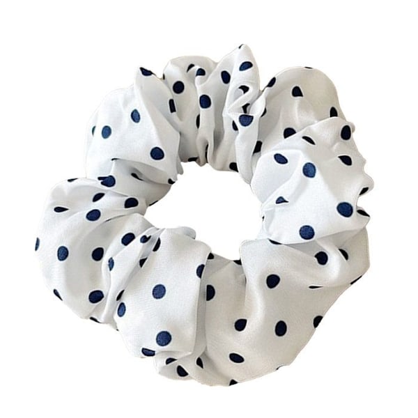 Chouchou Klassisk til Hår i Blødt Bomuld med Retro Chic Dots Mørkeblå Hvid / Blå Vit
