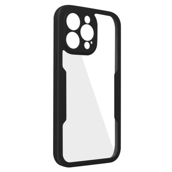 Cover til iPhone 14 Pro Max - AVIZAR - Plexiglas bagside - Polymer front - Sort Svart