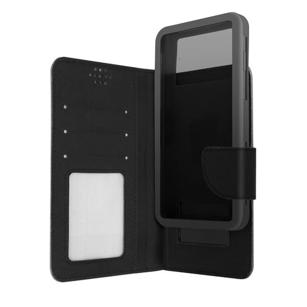 Universal Smartphone Wallet Case M Series Fancy Style Sort Svart