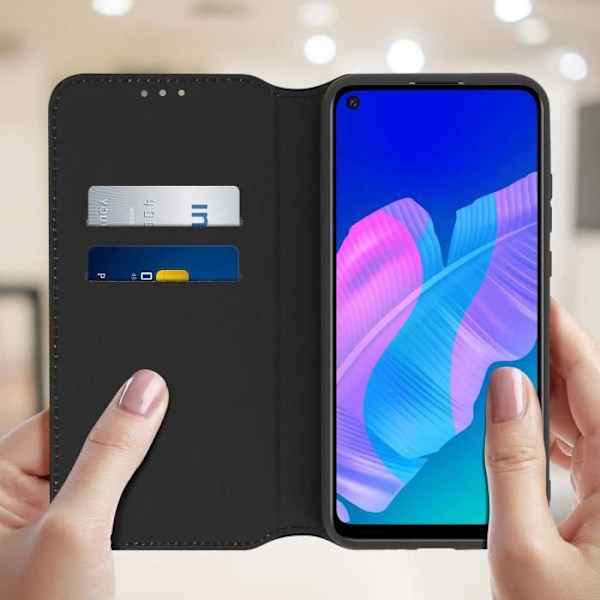 Housse - Huawei - P40 Lite E - Etui Folio - Øko-læder - Sort - Støttefunktion Svart