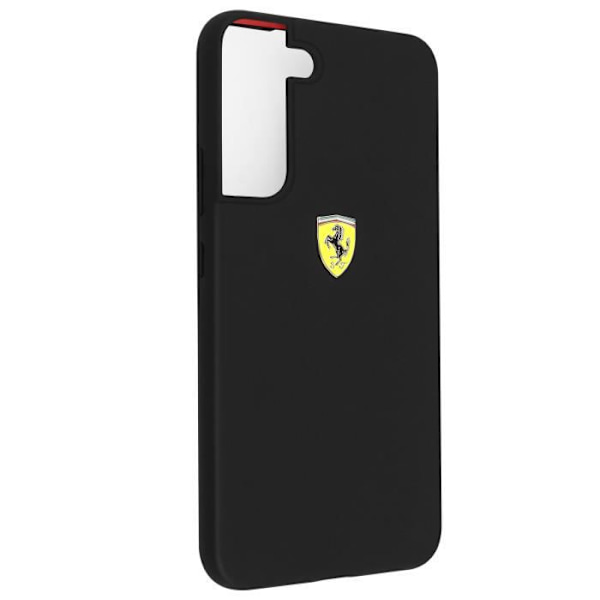 Samsung Galaxy S22 Plus kotelo - FERRARI - Musta - Jäykkä - Mattapinta - Korotettu Ferrari-logo Svart