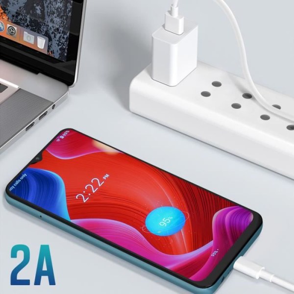 2A USB-mikro-USB-lataus- ja synkronointikaapeli 1 m alkuperäinen Realme White