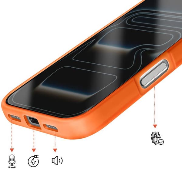 MagSafe-cover til iPhone 17 Pro Max Bi-materiale Beskyttelse Hård Bag Orange Apelsin