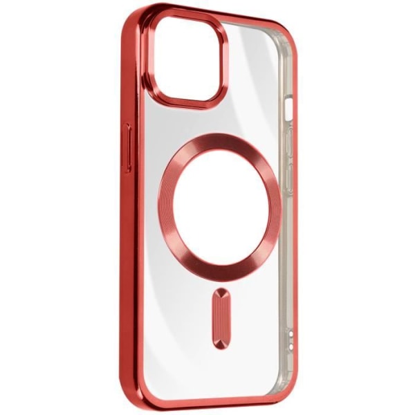 MagSafe Case iPhone 15 Plus silikonikameran suojaus Chrome Red Röd