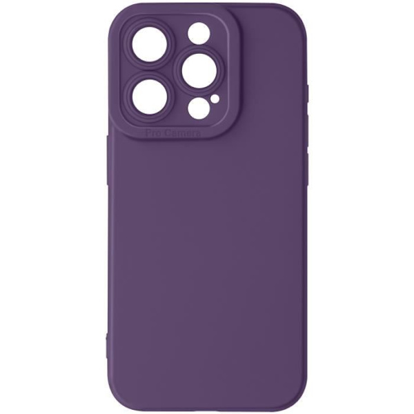 Skal till iPhone 15 Pro - AVIZAR - Matt silikon - Mörklila - Kameraskydd Lila