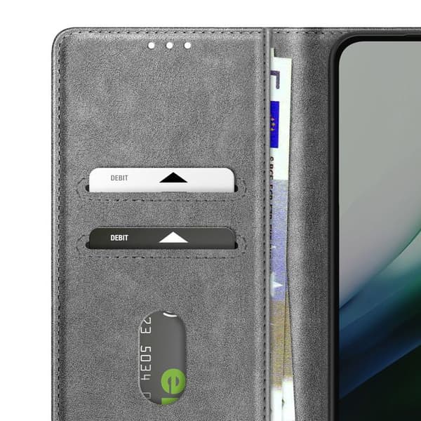 Plånboksfodral - AVIZAR - Xiaomi Redmi 15 5G - Grå - Texturerad - Ställfunktion Grå