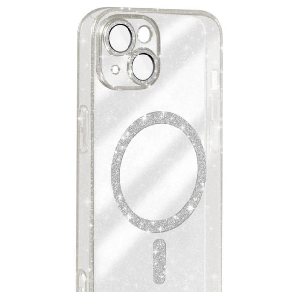 Cover til iPhone 14 AVIZAR - Gennemsigtig Glitter Silikone - Blød, stødsikker og anti-ridse Transparent