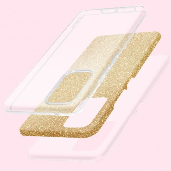 Samsung Galaxy A53 5G Glitter Leaf Avtagbart halvstyvt silikonfodral Guld gyllene