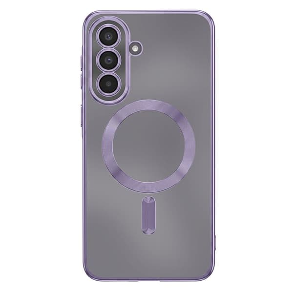 Skræddersyet MagSafe Silikone Cover til Galaxy A57 Stødabsorberende med Lilla Kromkant Violett