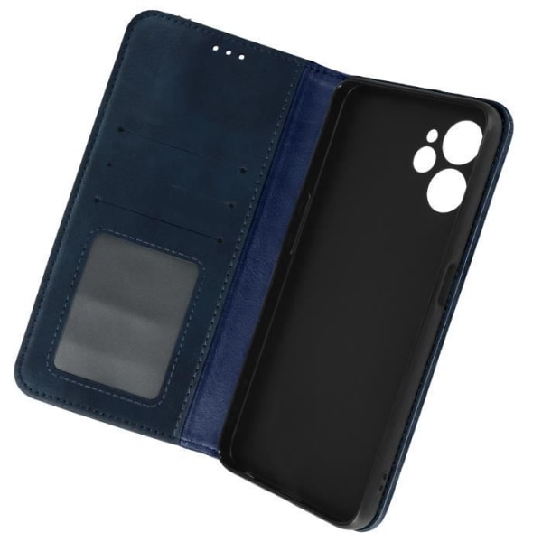 Realme 9i 5G ja Realme 10 5G Case Wallet Flip and Video Support Blue Blå