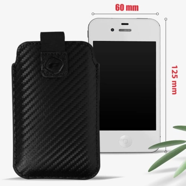 Housse Ceinture Smartphone - FORCELL - Model Effek Karbon - Størrelse S - Pull-Up Klap - Sikret Kol M