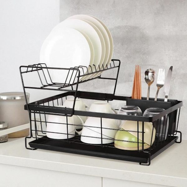 Vintage-tyylinen tiskiastia ja ruokailuvälinetarjotin Cheffinger Black - Keittiötarvikkeet Svart