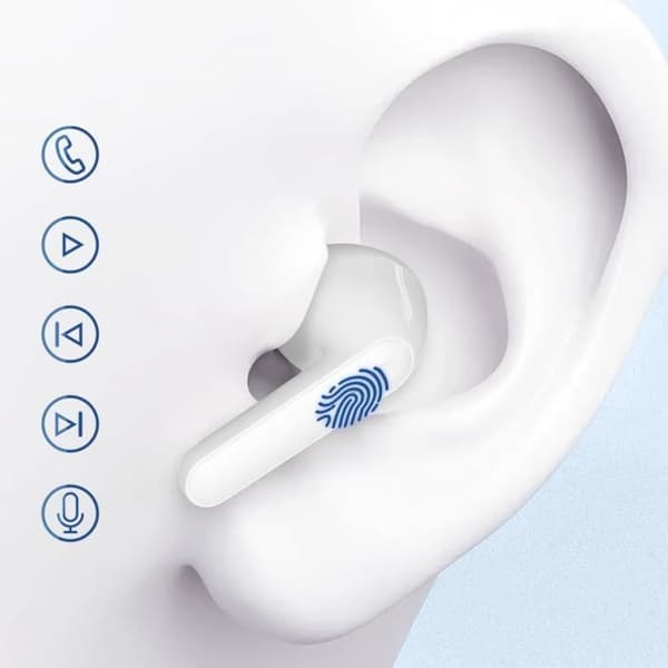 Bluetooth-hörlurar - BLUESTAR - In-ear - Batteritid 4.5h - Vattentålighet IPX4 - Touchkontroll Vit