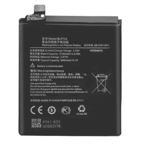Internt batteri - Oneplus - 7T - 3700mAh - Sort - Kapacitet 3700mAh Svart