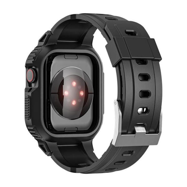 Rem för Apple Watch 41 mm / 40 mm / 38 mm silikon med stötsäkert fodral Svart Svart