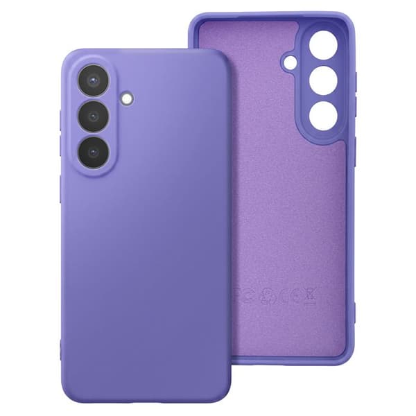 Silicone Soft-Touch-fodral för Galaxy S26 med mikrofiberfoder i lila Violett