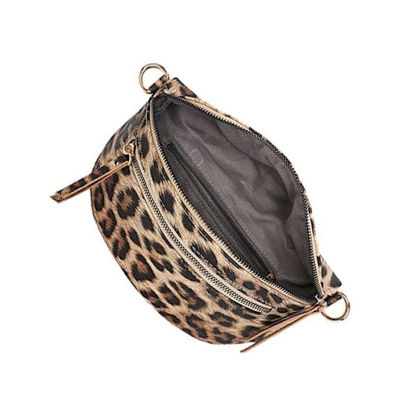 Simpel dame tas med leopardmønster i brun gallantry kastanj