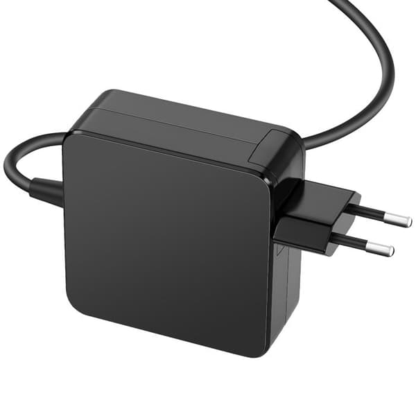 Ladeadapter - MAX EXCELL - MaxExcell - USB-C 65W - Integreret Kabel - Power Delivery Svart