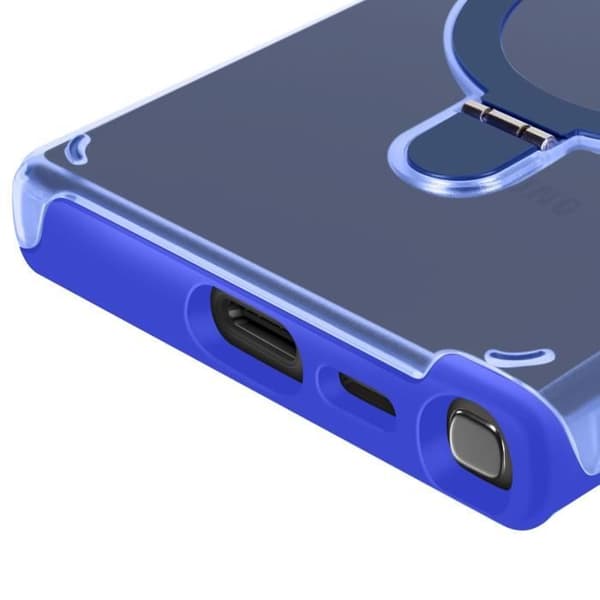 Coque MagSafe - Samsung - Galaxy S24 Ultra - Stødabsorberende - Fleksibelt Stativ - Blå Blå