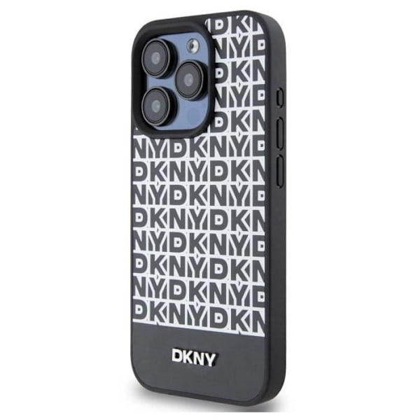 DKNY Musta MagSafe-alareunus iPhone 12/12 Pro Suojakuori Vit