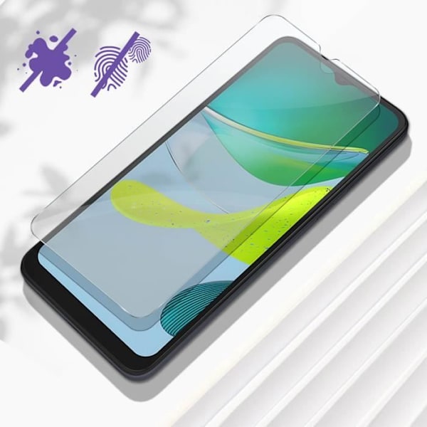 Näytön suojakalvo - AVIZAR - Motorola Moto E13 - 9H karkaistu lasi - Naarmuuntumaton - Helppo asennus Vit