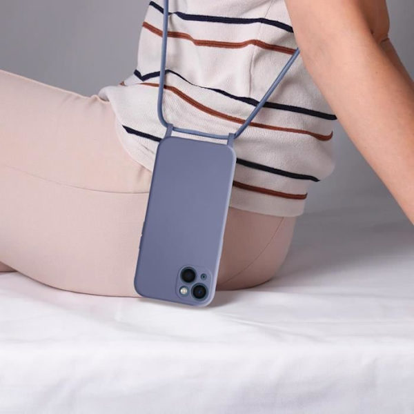 Coque iPhone 13 Mini - AVIZAR - Semi-rigide - Justerbar snor 80cm - Lavendel - Unisex Lavendel