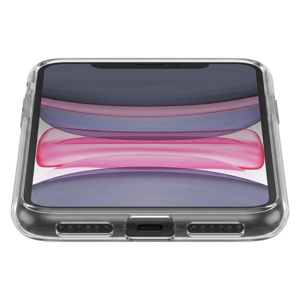 Silicone Cover til iPhone 11 med Hævede Kanter Stødabsorberende Mayaxess Gennemsigtig Vit