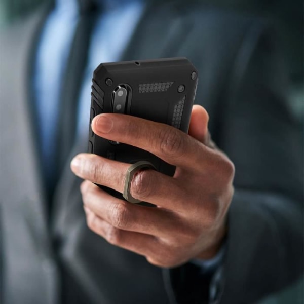 Bagcover - Huawei - P30 - Bi-materiale - Indbygget videostativ - Sort Svart