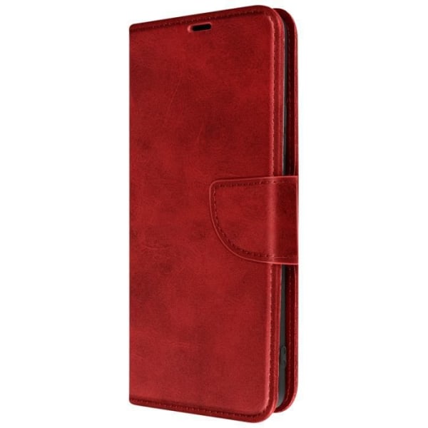 Fodral för Motorola Moto E13 plånbok och videoställ Röd handledsrem