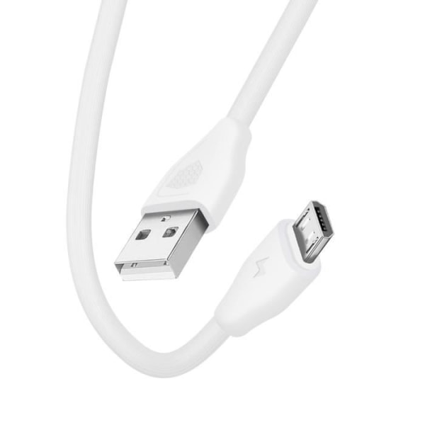 USB till mikro-USB-kabel 2.1A Quick Charge and Sync 20cm CK21 Inkax White