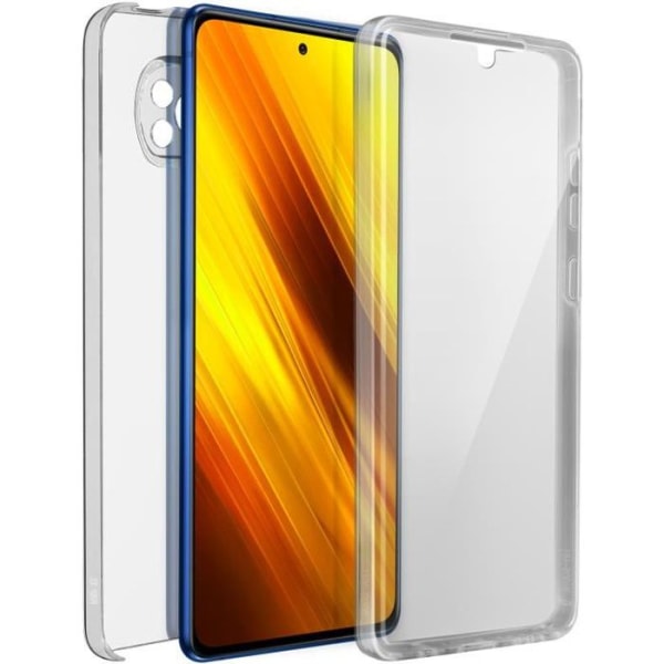 Xiaomi Poco X3 -kotelon kova selkäsuoja + pehmeä etuosa läpinäkyvä valkoinen