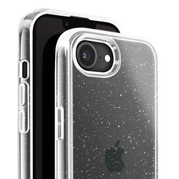 Coque Paillette för iPhone 16e Hybride Design Glamour Vit Vit