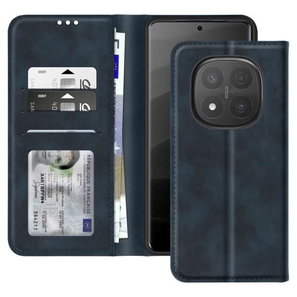 Smartphone-etui - Xiaomi - Redmi Note 14 Pro/Pro Plus - Brieftaske - Støtte - Mørkeblå Blå