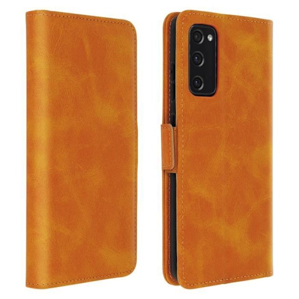 Etui til Samsung S20 FE - Vintage - Øko-læder - Kortholder - Video Støtte - Fleksibel Kamel