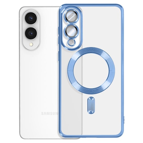 Coque MagSafe til Samsung Galaxy S25 Edge Silikone Kontur Krom Blå Blå