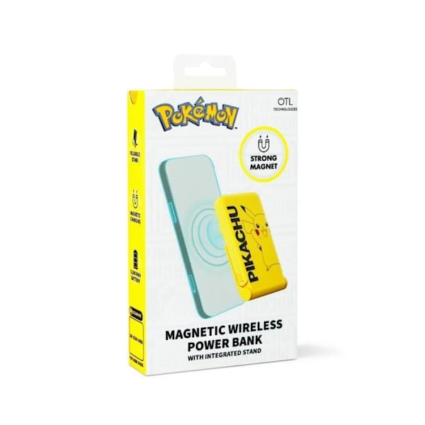 Magneettitehoakku - POKEMON - Pikachu - Keltainen - 5000 mAh - Kaapelit mukana Gul