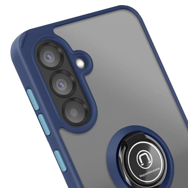 Coque Ring - Samsung Galaxy A56 - Stødabsorberende - Magnetring - Gennemsigtig Bagside Blå Nat Blå