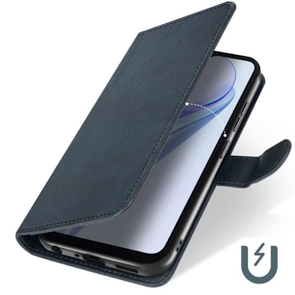 AVIZAR Fodral för Blackview Wave 6C - Handledsrem Flip Wallet Support - Midnight Blue Blå