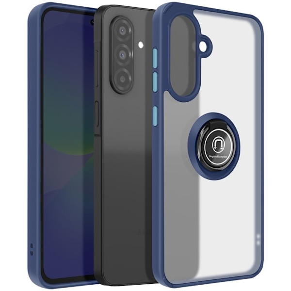 Coque för Samsung Galaxy A36 med magnetisk ring, genomskinlig, blå natt. Blå