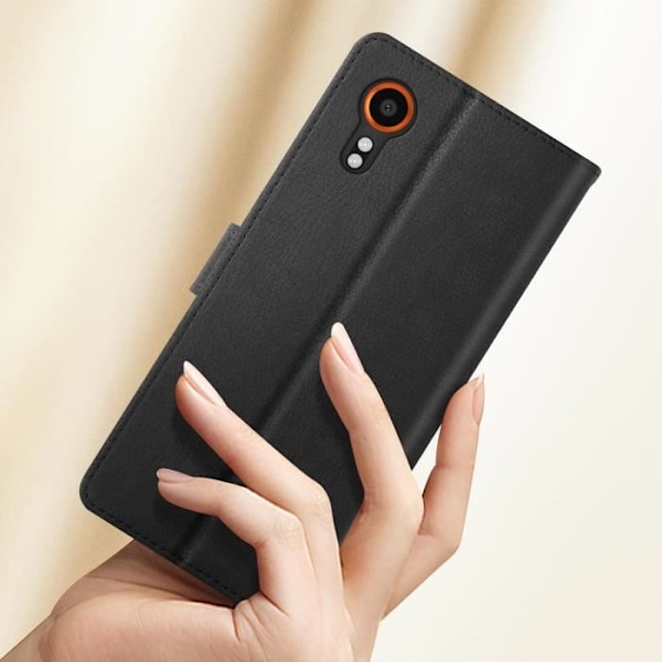 Etui til Samsung Galaxy Xcover 7 - AVIZAR - Chesterfield - Pung og Videostøtte - Sort Svart