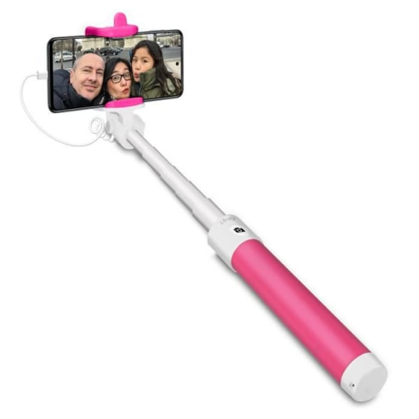 Kabelansluten Selfie Stick USB-C-kontakt Utdragbar LinQ slutarknapp - Rosa