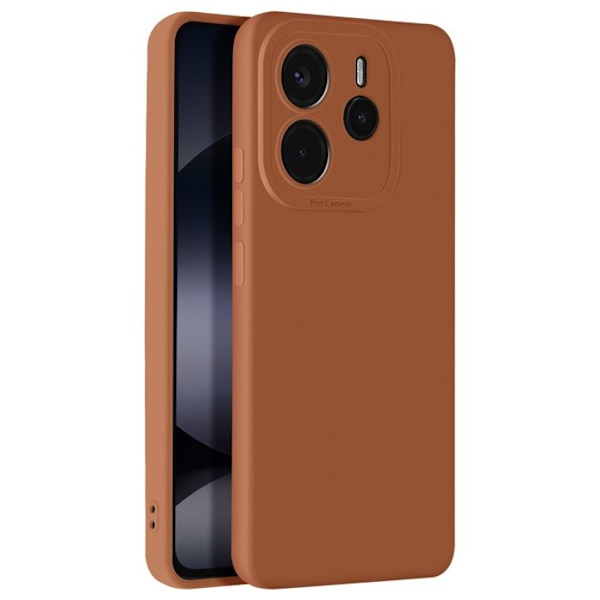 Kotelo Xiaomi Redmi Note 14 4G Silikoni Liukas Kamerasuoja Ruskea kastanj